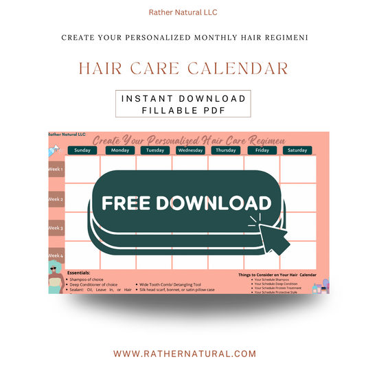 Hair Care Calendar - FREE FILLABLE PDF